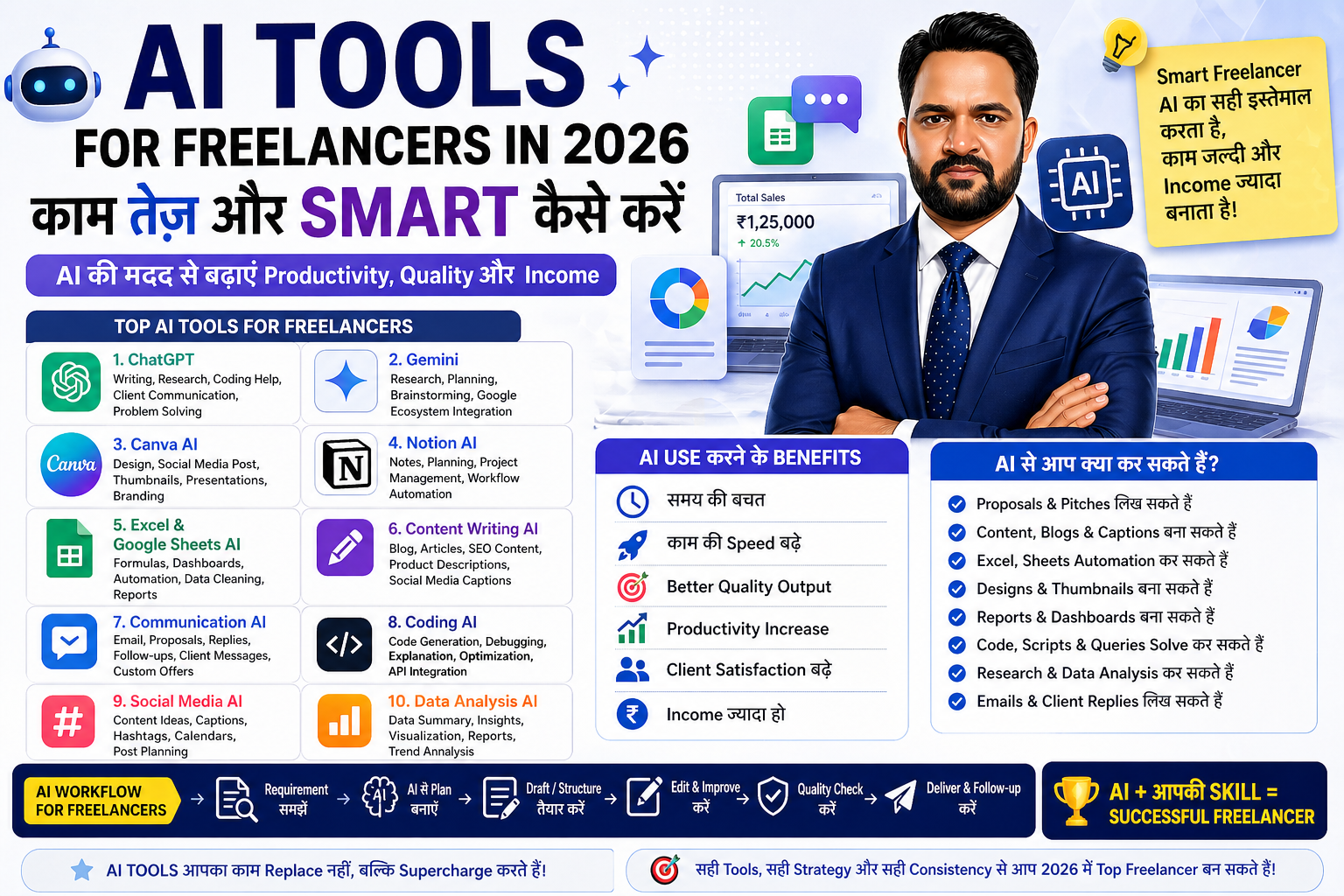 AI Tools for Freelancers in 2026: काम तेज़ और Smart कैसे करें
