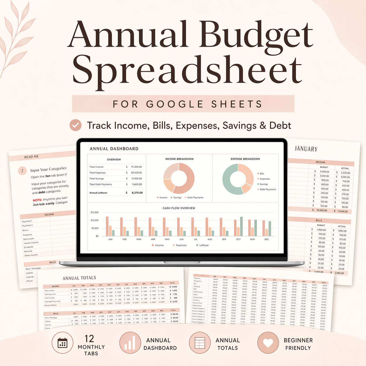 Annual Budget Spreadsheet Google Sheets